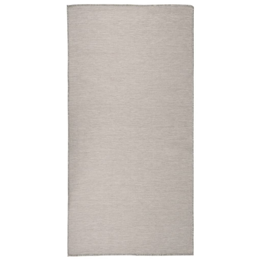 Outdoor-Teppich Flachgewebe 100x200 cm Taupe