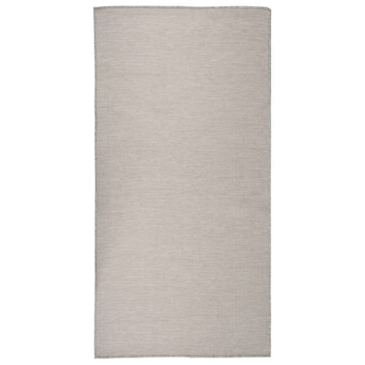 Outdoor-Teppich Flachgewebe 100x200 cm Taupe