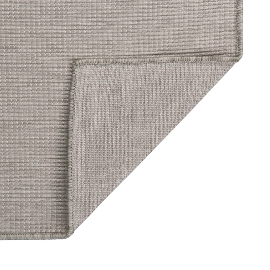 Outdoor-Teppich Flachgewebe 100x200 cm Taupe