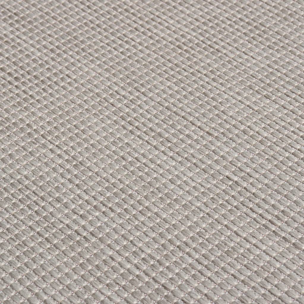 Outdoor-Teppich Flachgewebe 100x200 cm Taupe