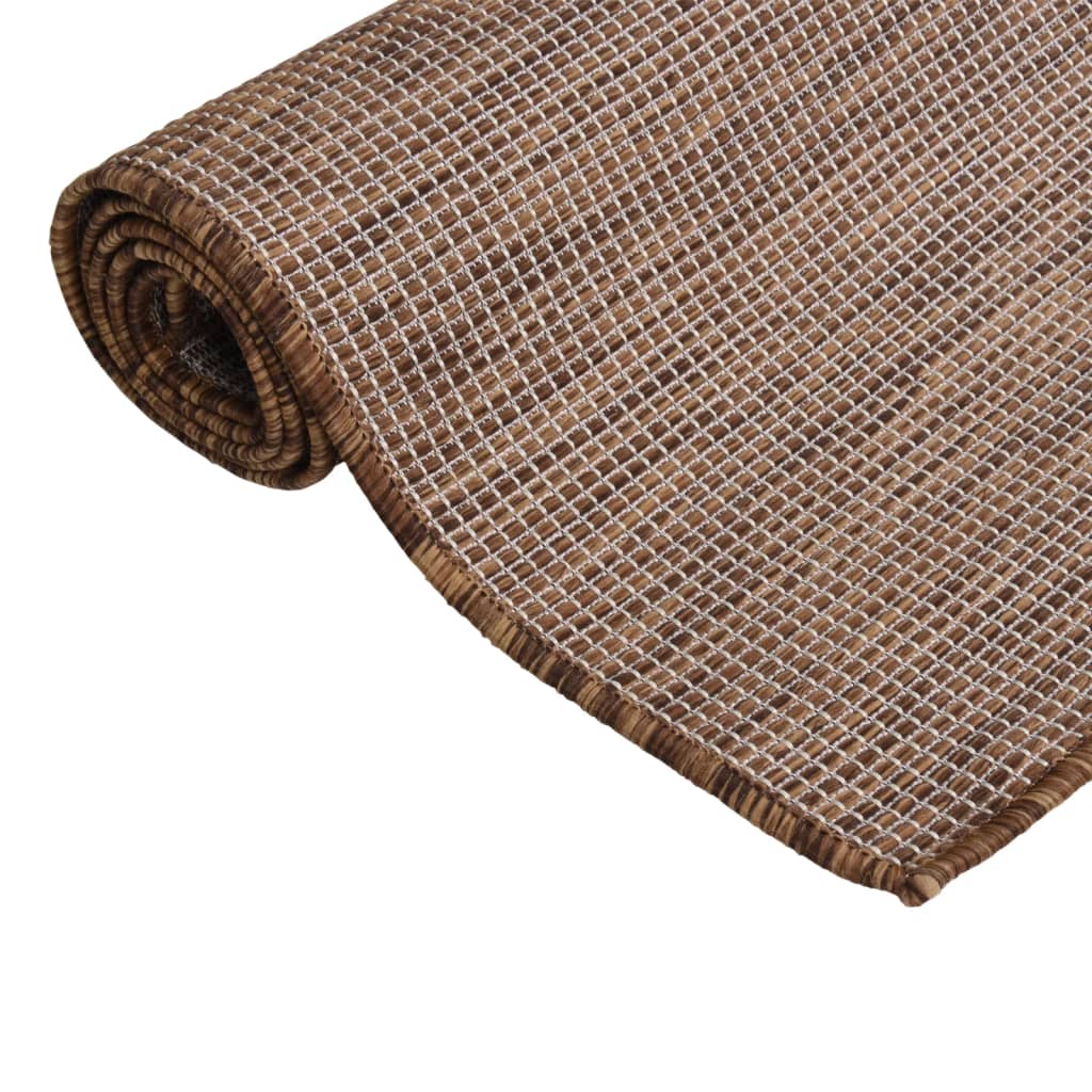 Outdoor-Teppich Flachgewebe 80x250 cm Braun