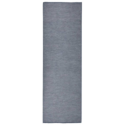 Outdoor-Teppich Flachgewebe 80x250 cm Blau