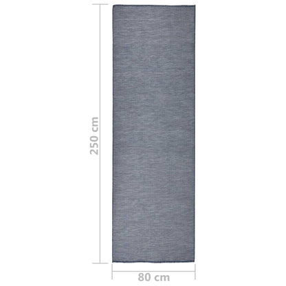 Outdoor-Teppich Flachgewebe 80x250 cm Blau