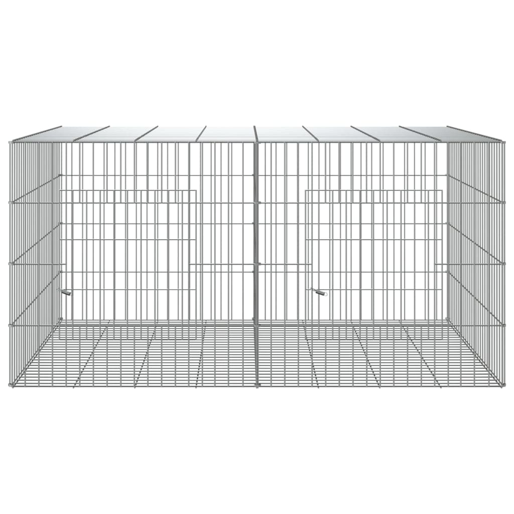 Kaninchenkäfig 2 Paneele 110x79x54 cm Verzinktes Eisen