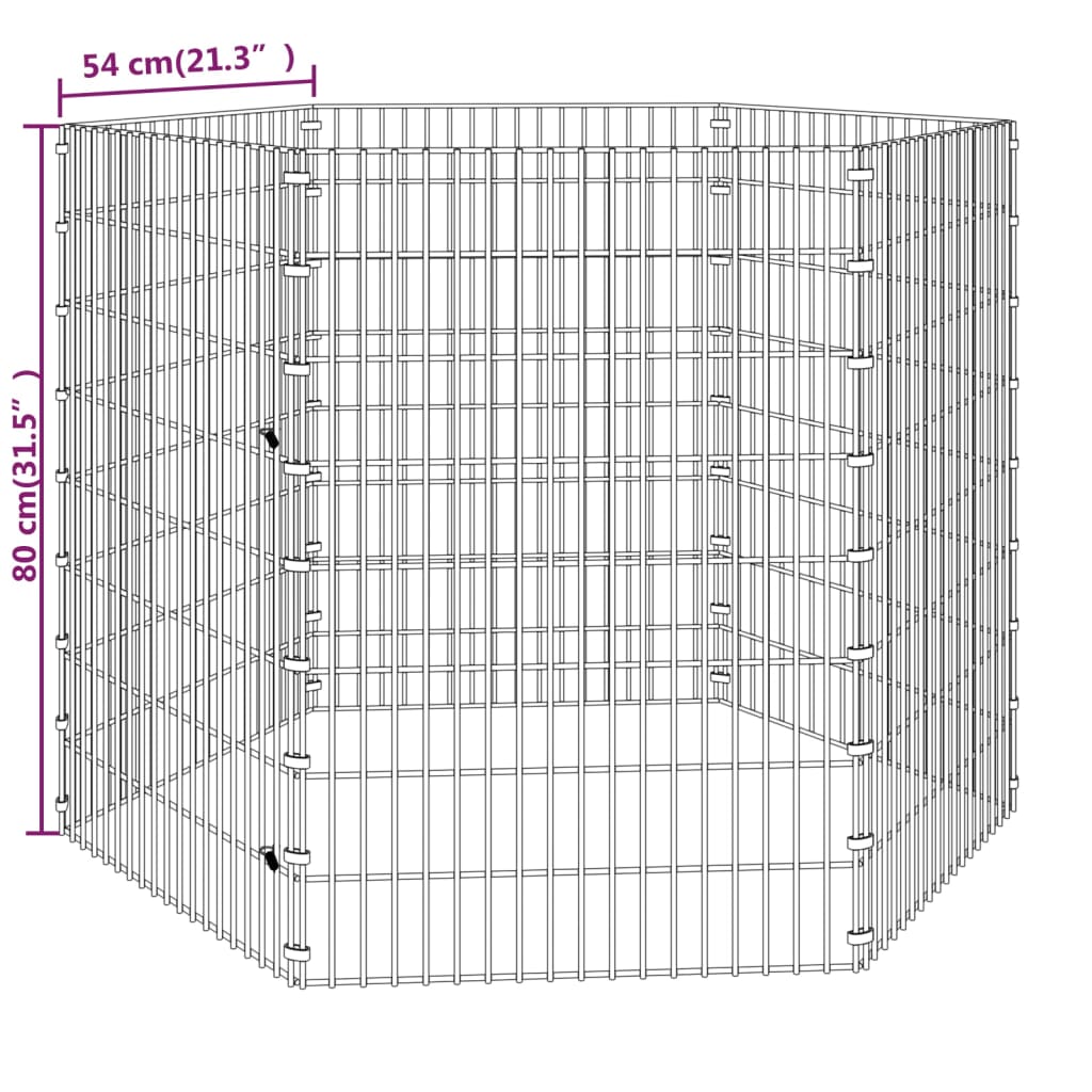 Freilaufgehege 6-teilig 54x80 cm Verzinktes Eisen