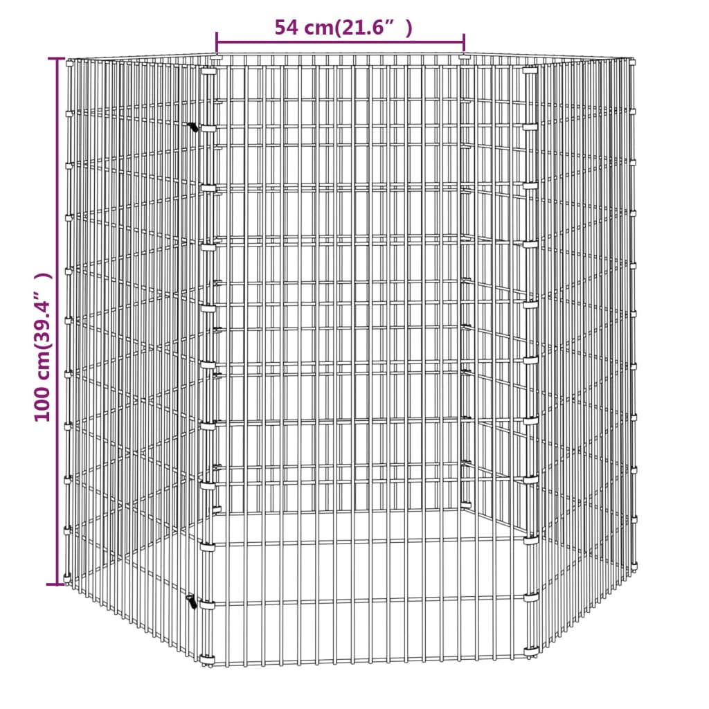 Freilaufgehege 6-teilig 54x100 cm Verzinktes Eisen