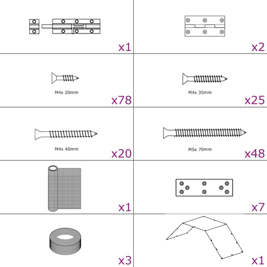Hühnergehege 268x100x190 cm Metall