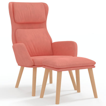 Relaxsessel mit Hocker Rosa Samt