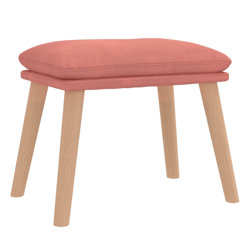 Relaxsessel mit Hocker Rosa Samt