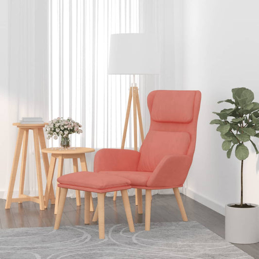 Relaxsessel mit Hocker Rosa Samt