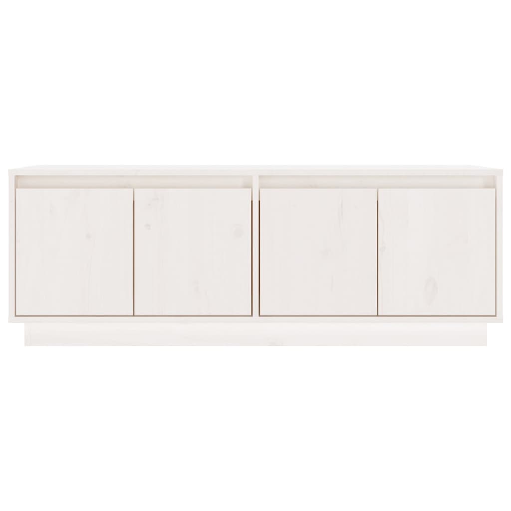 TV-Schrank Weiß 110x34x40 cm Massivholz Kiefer