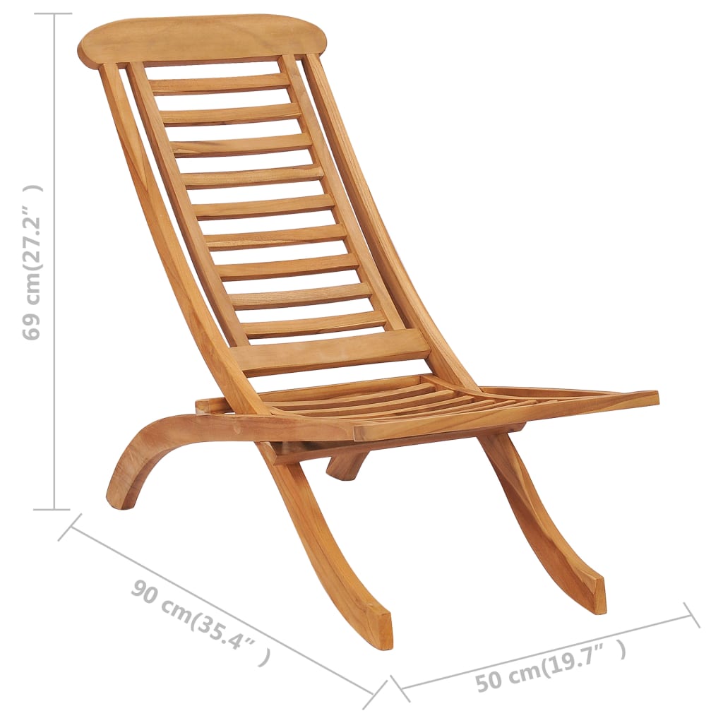 Gartenstuhl Klappbar 50x90x69 cm Massivholz Teak