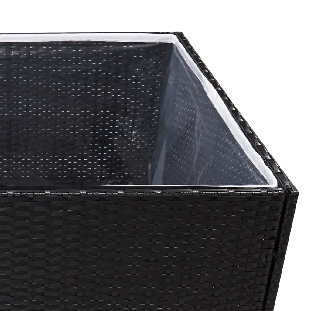 Pflanzkübel Schwarz 80x80x80 cm Poly Rattan