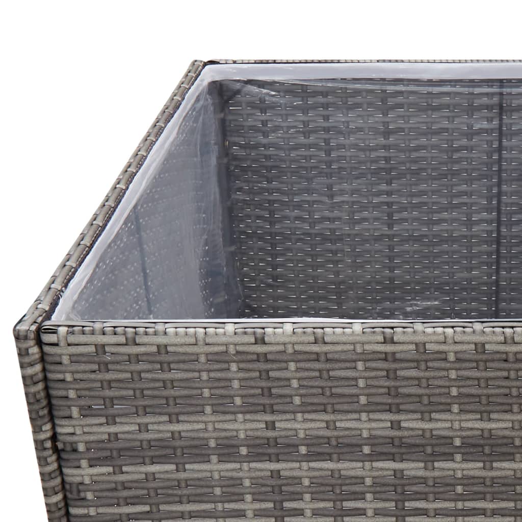 Pflanzkübel Grau 80x80x80 cm Poly Rattan