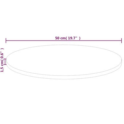 Runde Tischplatte Ø50x1,5 cm Unbehandeltes Massivholz Eiche