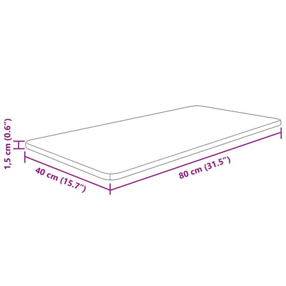 Waschtischplatte 80x40x1,5 cm Massivholz Unbehandelt