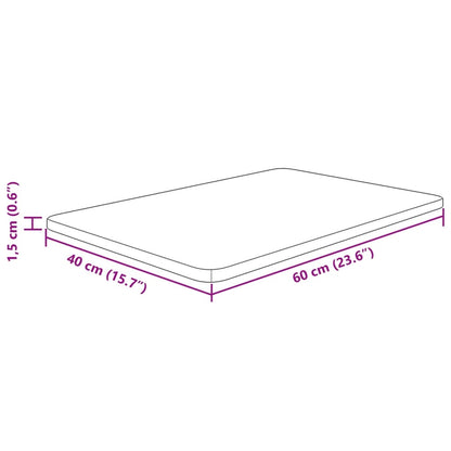 Waschtischplatte 60x40x1,5 cm Massivholz Unbehandelt