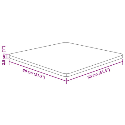 Tischplatte Quadratisch 80x80x2,5 cm Eichenholz Unbehandelt