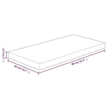 Waschtischplatte 80x40x2,5cm cm Massivholz Unbehandelt