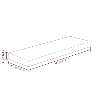 Regalboden 80x20x4 cm Unbehandeltes Massivholz Eiche