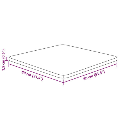 Tischplatte Quadratisch Dunkelbraun 80x80x1,5cm Eiche Behandelt