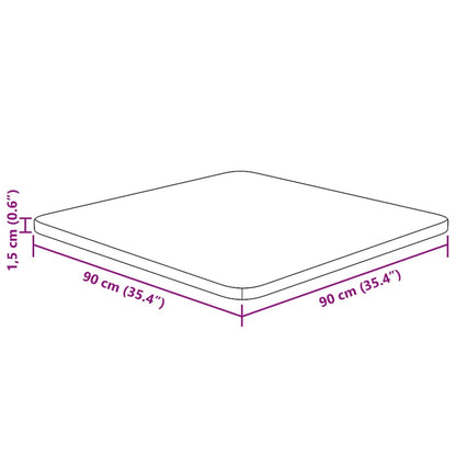 Tischplatte Quadratisch Dunkelbraun 90x90x1,5cm Eiche Behandelt