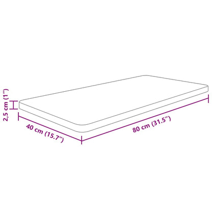 Waschtischplatte Hellbraun 80x40x2,5 cm Massivholz Behandelt