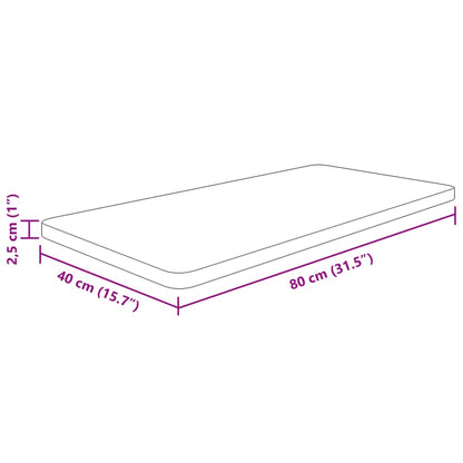 Waschtischplatte Dunkelbraun 80x40x2,5 cm Massivholz Behandelt