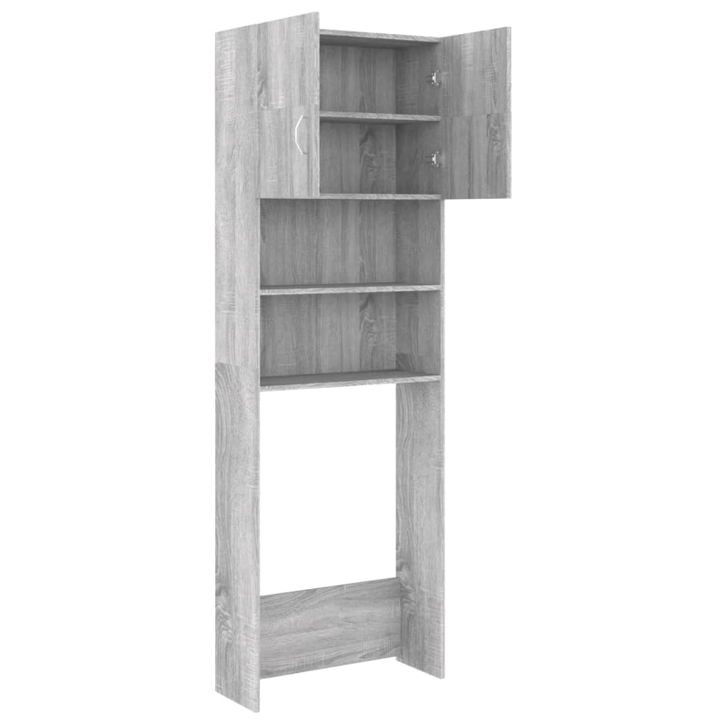 Waschmaschinenschrank Grau Sonoma 64x25,5x190 cm