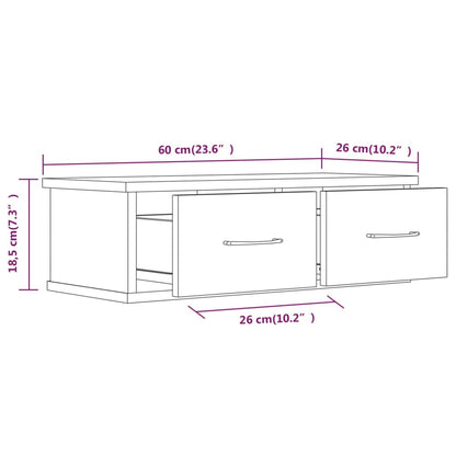 Wandschrank Grau Sonoma 60x26x18,5 cm Holzwerkstoff