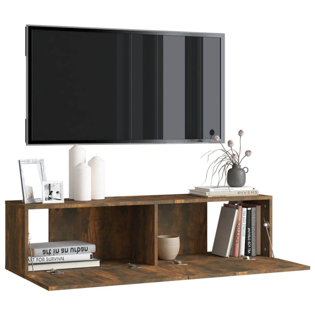 TV-Wandschrank Räuchereiche 120x30x30 cm Holzwerkstoff