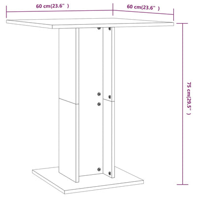 Bistrotisch Grau Sonoma 60x60x75 cm Holzwerkstoff