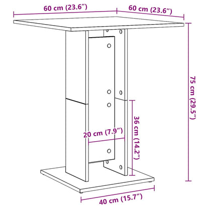 Bistrotisch Grau Sonoma 60x60x75 cm Holzwerkstoff