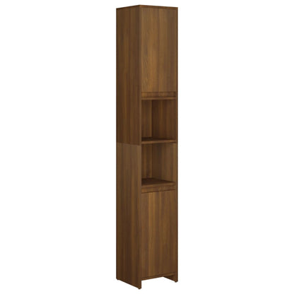 Badezimmerschrank Braun Eiche 30x30x183,5 cm Holzwerkstoff