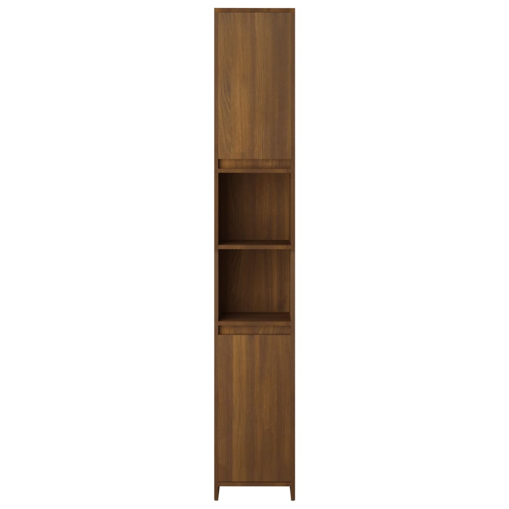 Badezimmerschrank Braun Eiche 30x30x183,5 cm Holzwerkstoff