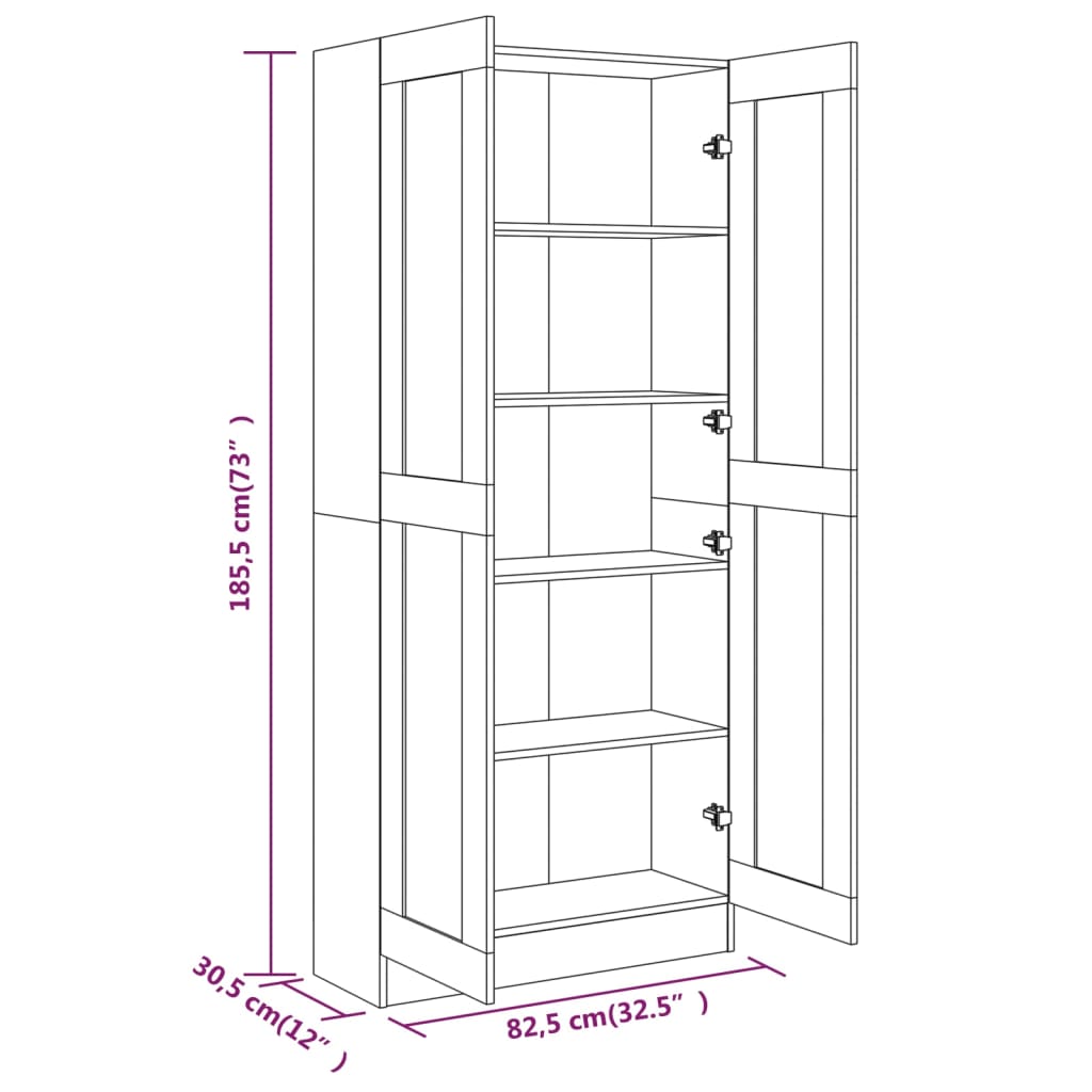 Bücherregal Braun Eichen-Optik 82,5x30,5x185,5 cm Holzwerkstoff