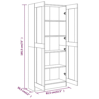 Bücherregal Braun Eichen-Optik 82,5x30,5x185,5 cm Holzwerkstoff