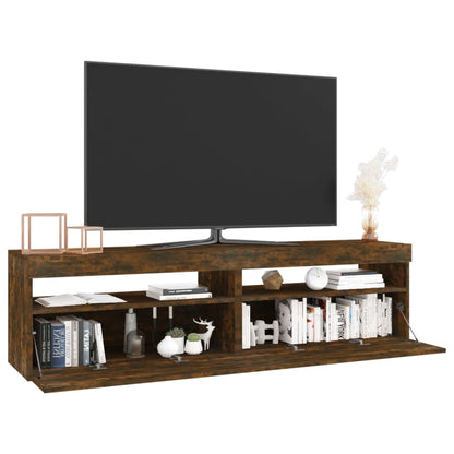 TV-Schrank mit LED-Leuchten 2 Stk. Räuchereiche 75x35x40 cm