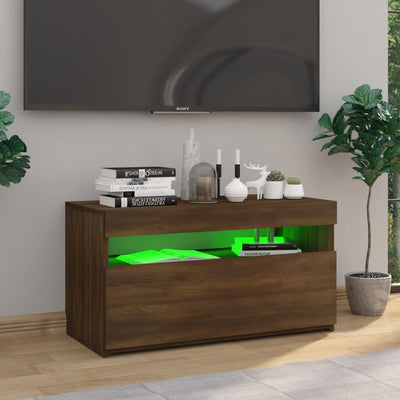 TV-Schrank mit LED-Leuchten Braun Eichen-Optik 75x35x40 cm