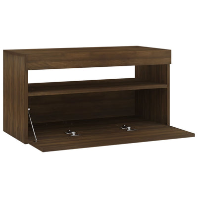 TV-Schrank mit LED-Leuchten Braun Eichen-Optik 75x35x40 cm