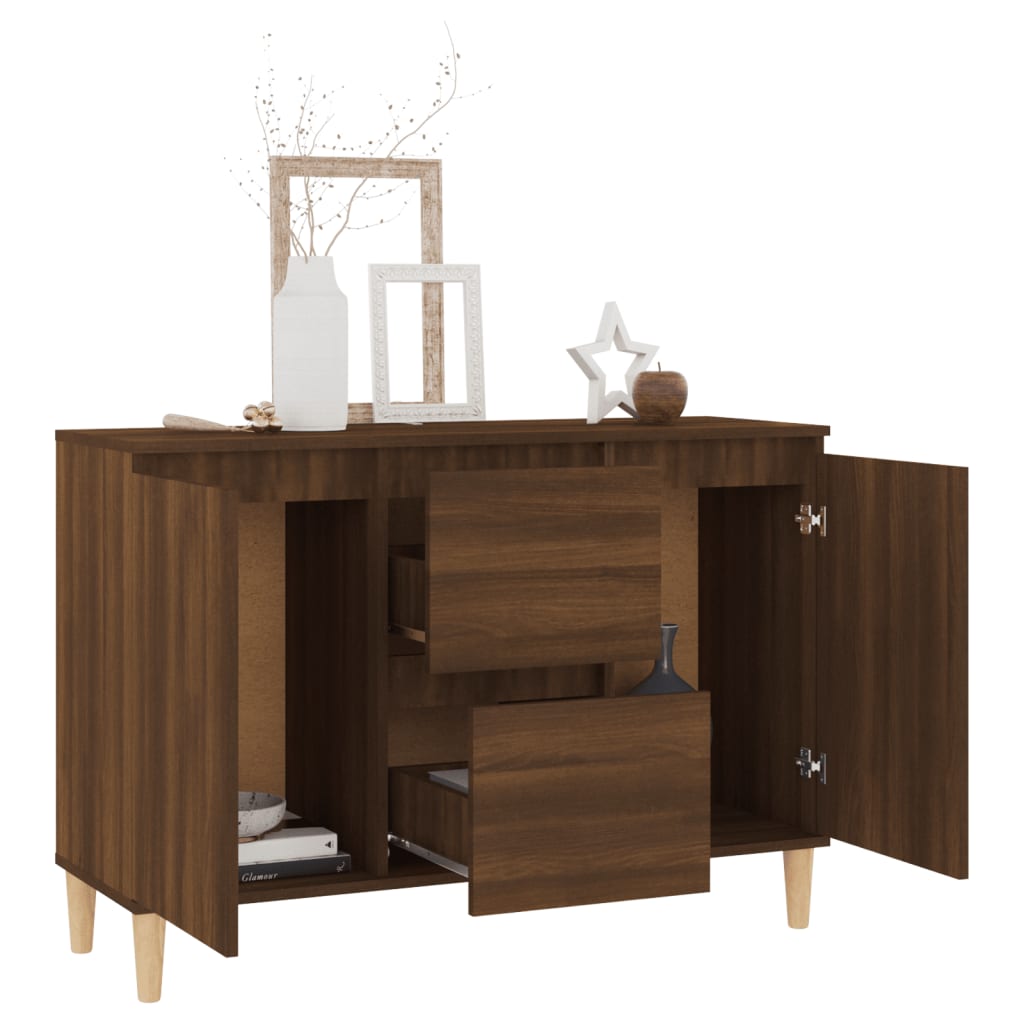 Sideboard Braun Eiche 101x35x70 cm Holzwerkstoff