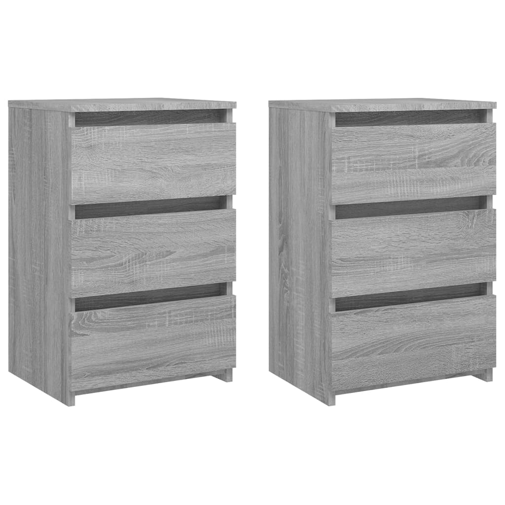 Nachttische 2 Stk. Grau Sonoma 40x35x62,5 cm Holzwerkstoff