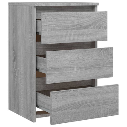 Nachttische 2 Stk. Grau Sonoma 40x35x62,5 cm Holzwerkstoff