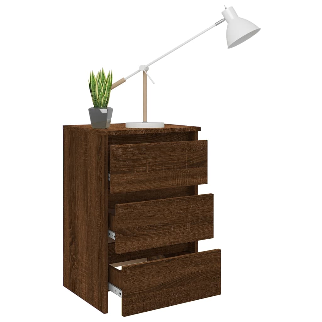 Nachttische 2 Stk. Braun Eiche 40x35x62,5 cm Holzwerkstoff