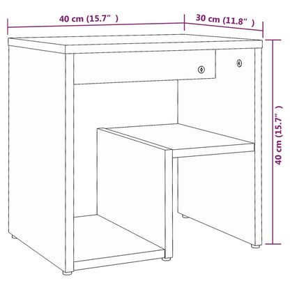 Nachttisch Braun Eichen-Optik 40x30x40 cm Holzwerkstoff