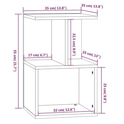 Nachttische 2 Stk. Grau Sonoma 35x35x55 cm Holzwerkstoff