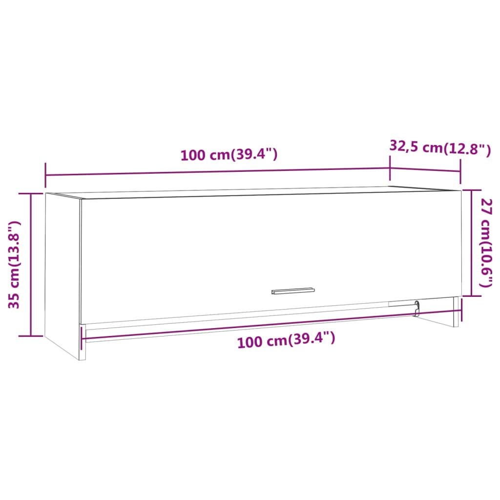 Kleiderschrank Grau Sonoma 100x32,5x35 cm Holzwerkstoff