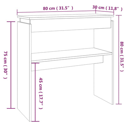 Konsolentisch Räuchereiche 80x30x80 cm Holzwerkstoff