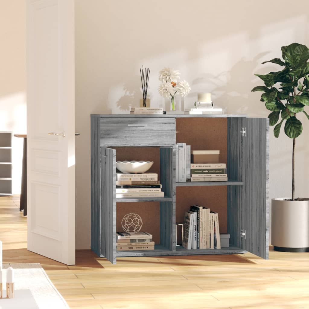 Sideboard Grau Sonoma 80x36x75 cm Holzwerkstoff