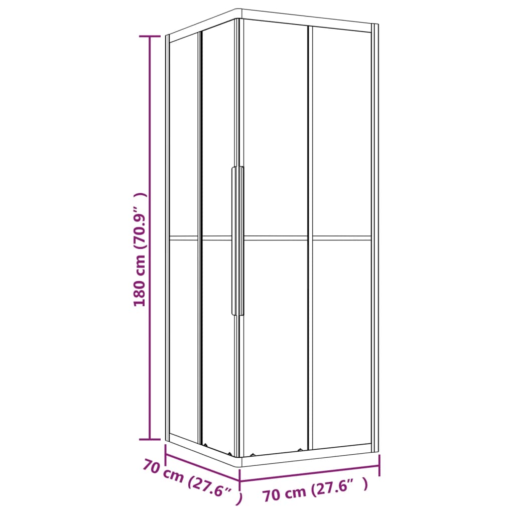 Duschkabine ESG Matt 70x70x180 cm